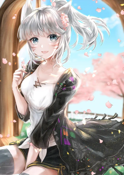 早く暖かくなるといいね⸜🌷︎⸝‍
#FF14イラスト 
#FF14art 
#ミコッテ 