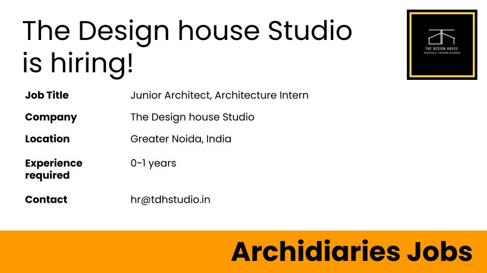 DiariesArchi's tweet image. Are you looking for a job? The Design house Studio is hiring! Send your resumes

If you looking for jobs or professionals, contact us: archidiaries.com/archidiaries-j…

Location: Greater Noida, India

#Archijobs #JuniorArchitect #ArchitectureIntern #TheDesignHouseStudio #India
