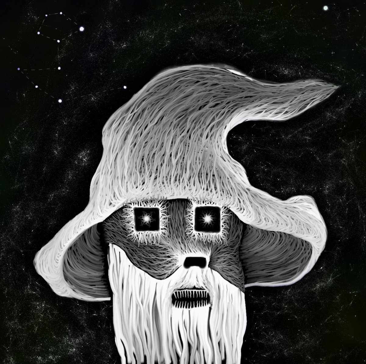 PipeMysterious's tweet photo. I found this @Maiarpunks wandering mindlessly under the constellation of the "Dead Wizard".

He had left this empty can in his wake...

It seems that Mind Rot has found yet another way to intrude the minds of the mortals.

#MindRot #Tribute #FanArt https://t.co/R58UJbgcwU