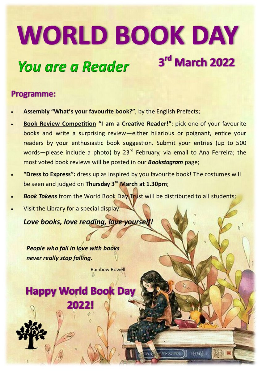 LibraryHbs's tweet image. World Book Day 2022 - 3rd March &quot;You are a Reader&quot; @LibraryHbs 
#worldbookday2022 #WorldBookDay