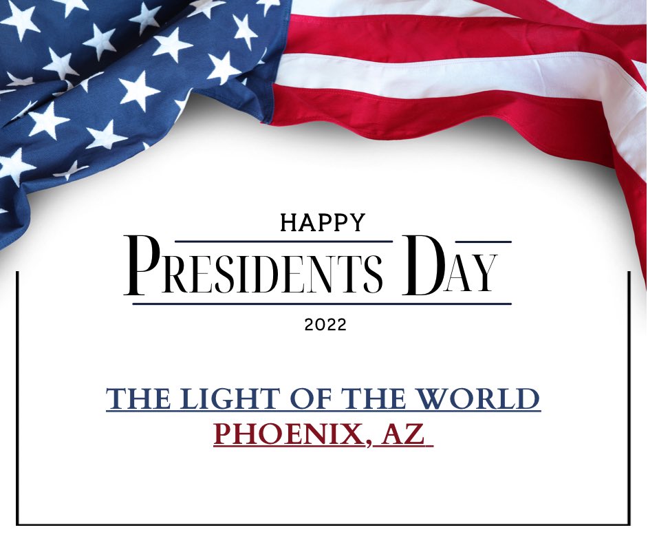 lldmphx's tweet photo. Happy Presidents’ Day !
#LLDMPhoenix
#TLOTWPhoenix
#WeAreLight
#PresidentsDay2022 https://t.co/a1IqffemtR