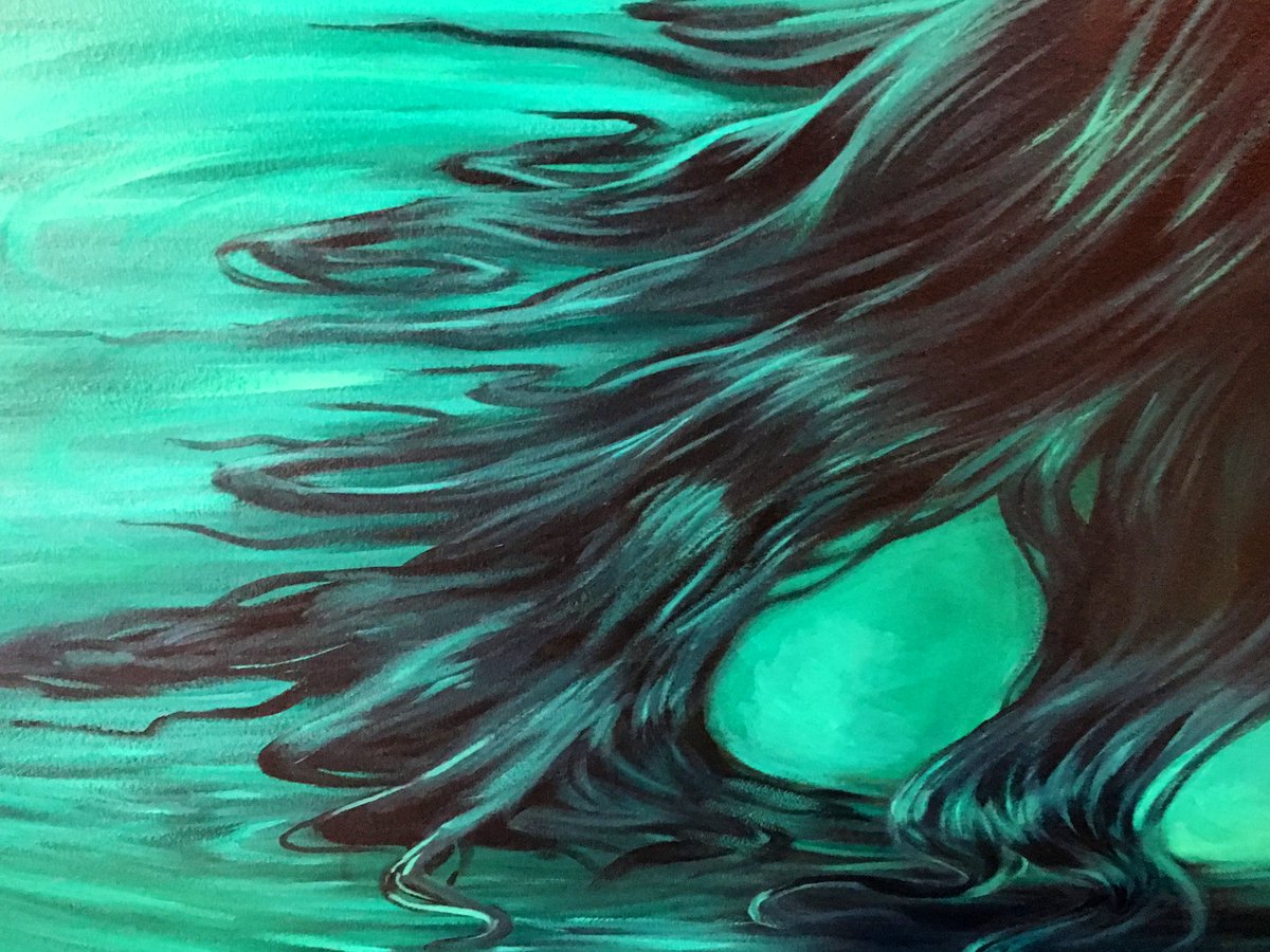 ozoozou's tweet photo. Acrylic paint on a huge library wall. Biggest paintings I've ever done, impossible to get a good picture of lol, but probably the most fun commission I've ever gotten ✨ https://t.co/G7oJhGUDAj