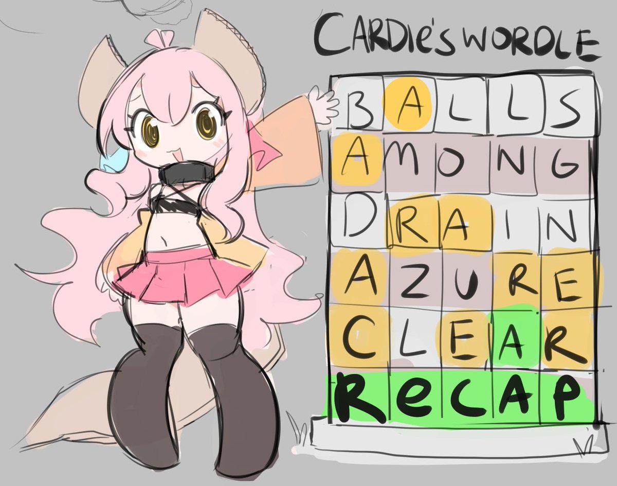 thanks for comin to the stream and many raids!!!!!! we did some viewer wordle!! and funny cardies 