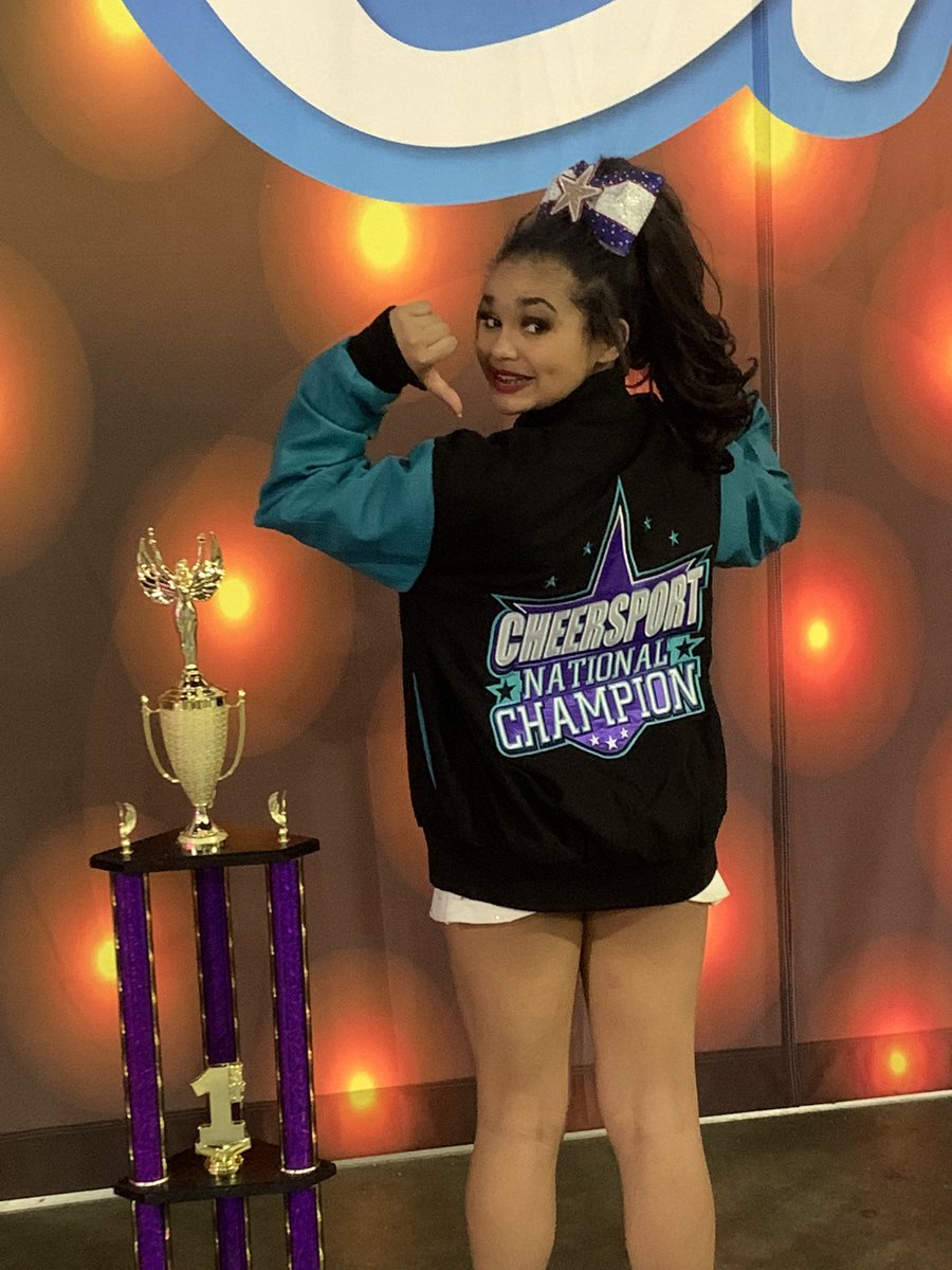 MadiJones08's tweet photo. I’m so proud of my team!!! We just won Cheersport Nationals❤️💛💙 New jacket and ring coming home to West Virginia🏆💍 #FamousSuperstars #JrVanity #J5COED #CHEERSPORT22 https://t.co/xNcz3bMZPm