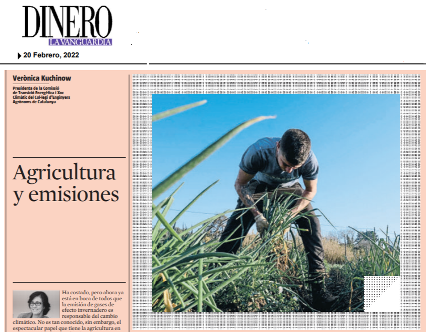 “#Agricultura i #emissions”, article publicat a <a href="/LaVanguardia/">La Vanguardia</a> , de la companya @VKuchinow , presidenta de la Comissió Transició Energètica i Xoc Climàtic del Col·legi <a href="/Eng_Agronoms/">Enginyers Agrònoms de Catalunya</a> Catalunya.
+INFO:agronoms.cat/general/agricu…
#canviclimàtic