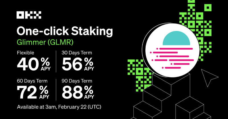 okx's tweet photo. 📣 @MoonbeamNetwork Flash Deals ⚡️ with 5️⃣0️⃣0️⃣% APY &amp; staking will be available on #OKXEarn starting from 3:00 am Feb 22 (UTC)! 🔗 https://t.co/JbqNhJ8Xyx

one-click staking:
Flexible — 4️⃣0️⃣% APY
30-day — 5️⃣6️⃣% APY
60-day — 7️⃣2️⃣% APY
90-day — 8️⃣8️⃣% APY

⤵️