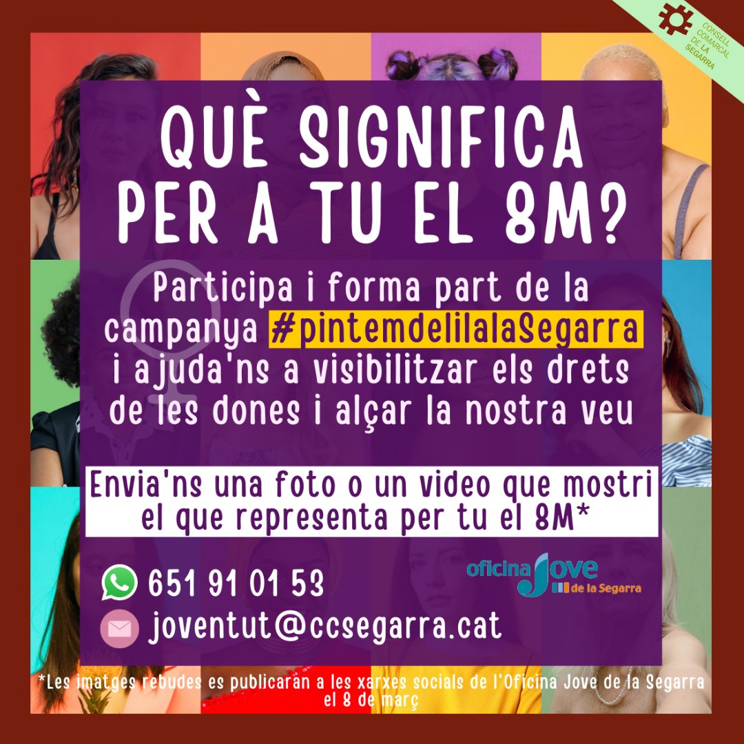 ojsegarra's tweet photo. 📢Què representa per tu el #8M? 

Explicant-s'ho a través de la campanya #pintemdelilalasegarra https://t.co/T9rryG2MOu