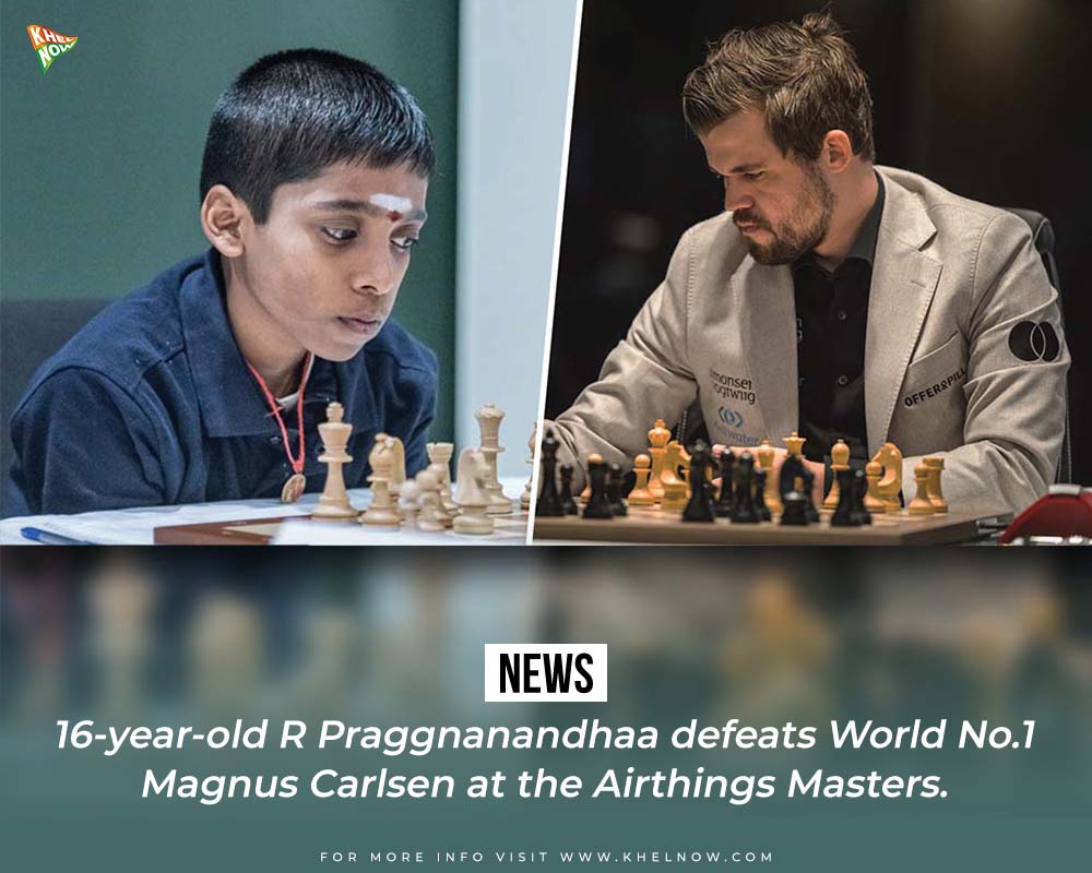 17-year-old R Praggnanandhaa defeats world chess champion Magnus