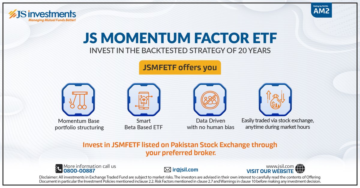 JSInvestment's tweet image. Explore the advantage of SMART BETA, by investing in JS Momentum Factor ETF through your preferred broker. 
For more information: jsil.com/js-exchange-tr…
.
.
.
#JSInvestments #SmartIsBetter #Investments #Savings #ETF #SmartBeta #MomentumInvesting #FactorInvestment