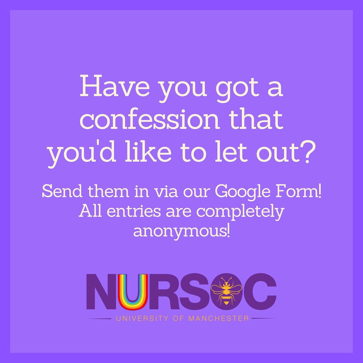 it wouldn’t be a NURSOC Monday without our confessions 💜

We absolutely loved them this week, keep them coming in!

docs.google.com/forms/d/1Kg3PK…