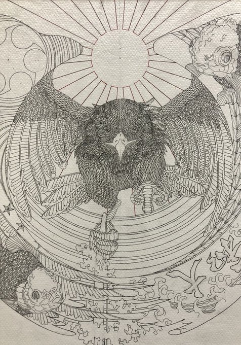 ペン画完成しました🎌
デザイン要素強くなってますかね?☺️ 