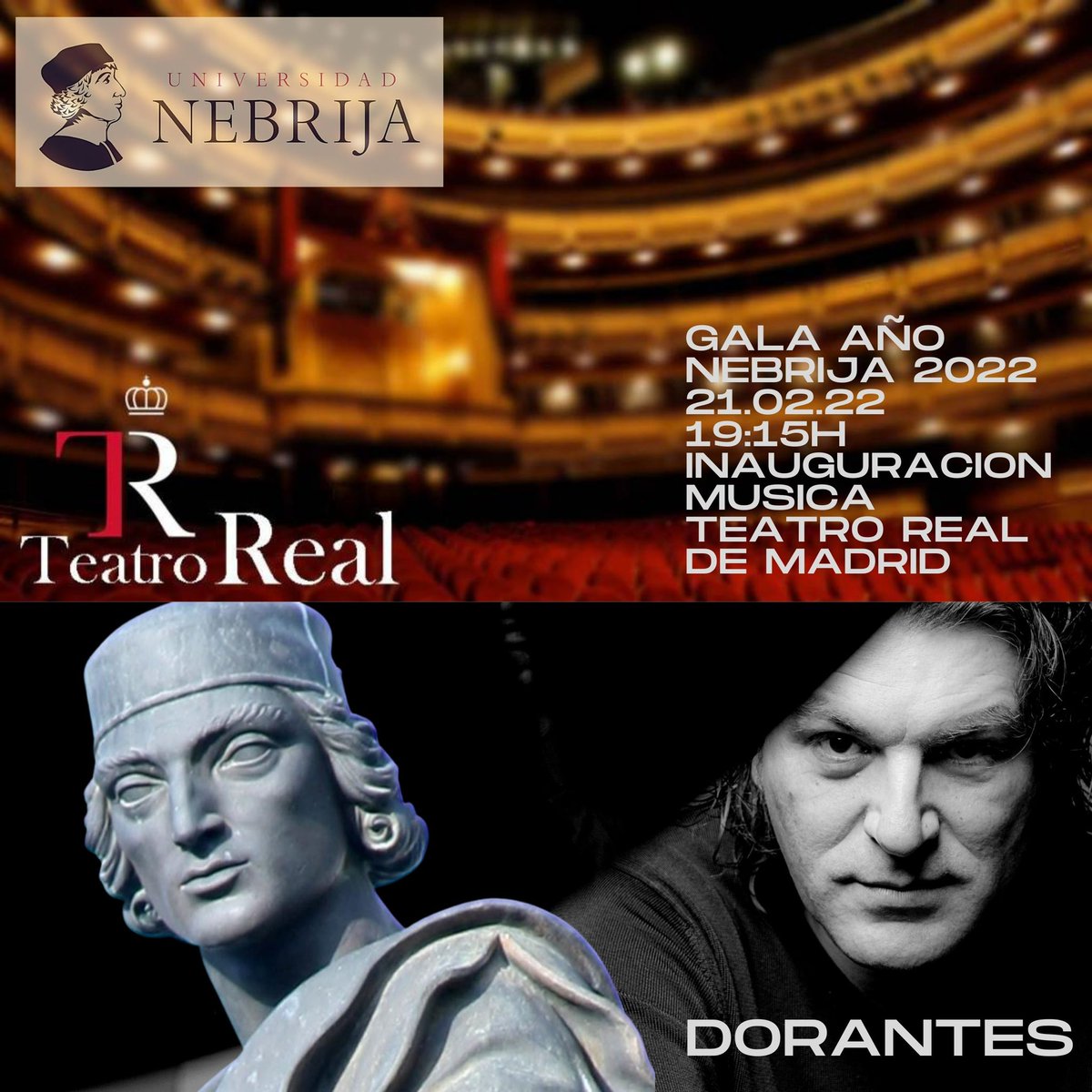 Tremenda emoción la de hoy <a href="/Teatro_Real/">Teatro Real</a> junto <a href="/CasaReal/">Casa de S.M. el Rey</a> <a href="/culturagob/">Ministerio de Cultura</a> y <a href="/Nebrija/">Universidad Nebrija</a>