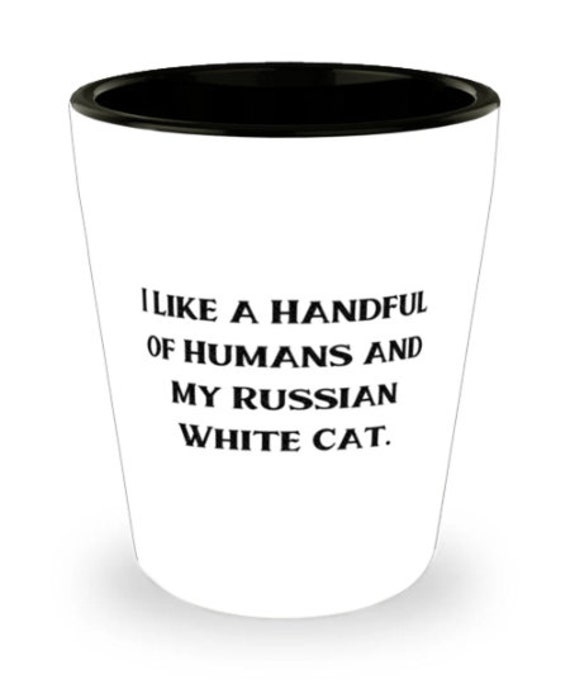 Inspirational Russian White Cat Gifts, I Like etsy.me/3JEZAcD #barware #shotglas #giftsfromfriends #birthdaygifts #birthdayshotglass @etsymktgtool
