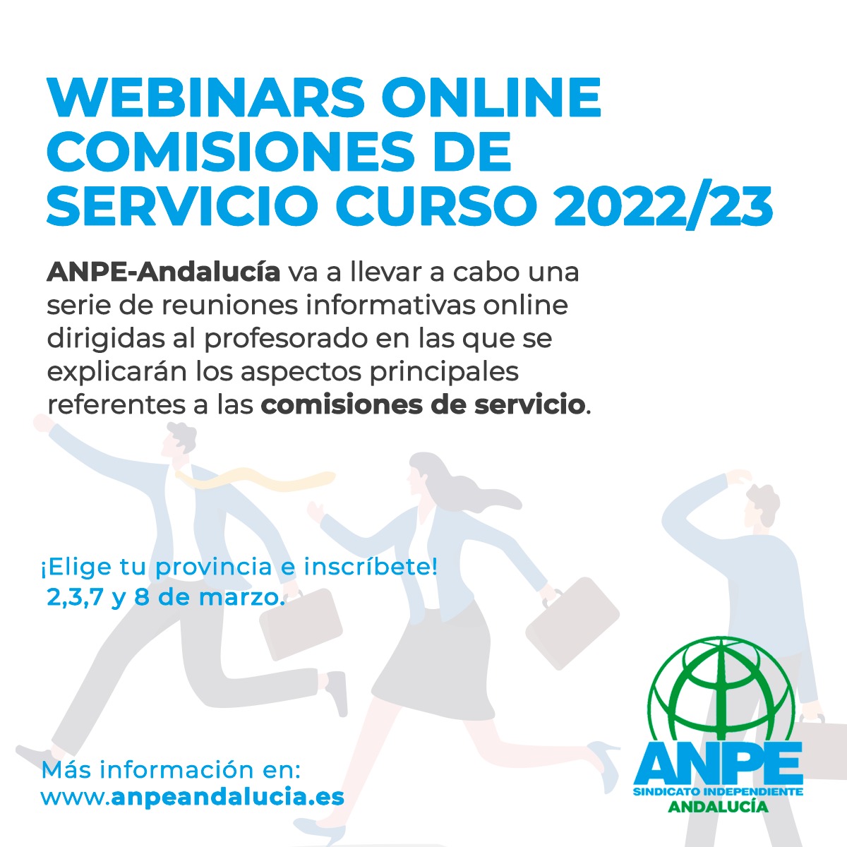 anpeandalucia's tweet photo. ANPE-ANDALUCÍA organiza reuniones online sobre las comisiones de servicio https://t.co/rN0MAWGjTQ https://t.co/fql82fN8Ec