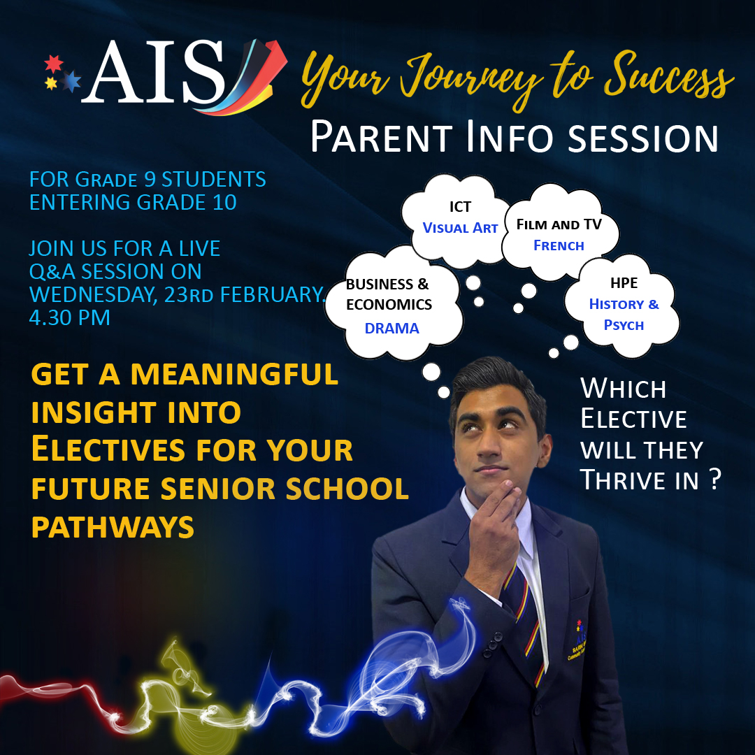 AISsharjah's tweet image. Parent info session for Grade 9 parents.💭
Join us for a live Q&amp;amp;A session on Wednesday, 23rd of February at 4:30 PM.
#AISJourneyToSuccess #AISEvents #AISGrade9 #AISJrSecondary