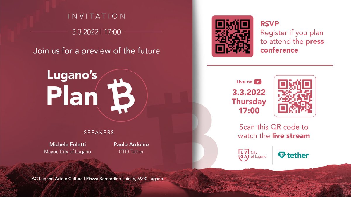 #bitcoin and stablecoins are revolutionizing the financial sector. #tether and The City of Lugano🇨🇭 <a href="/luganomycity/">Lugano</a> are teaming up to transform Lugano into the European #bitcoin capital.

Every city needs a plan. Join Lugano's Plan ₿