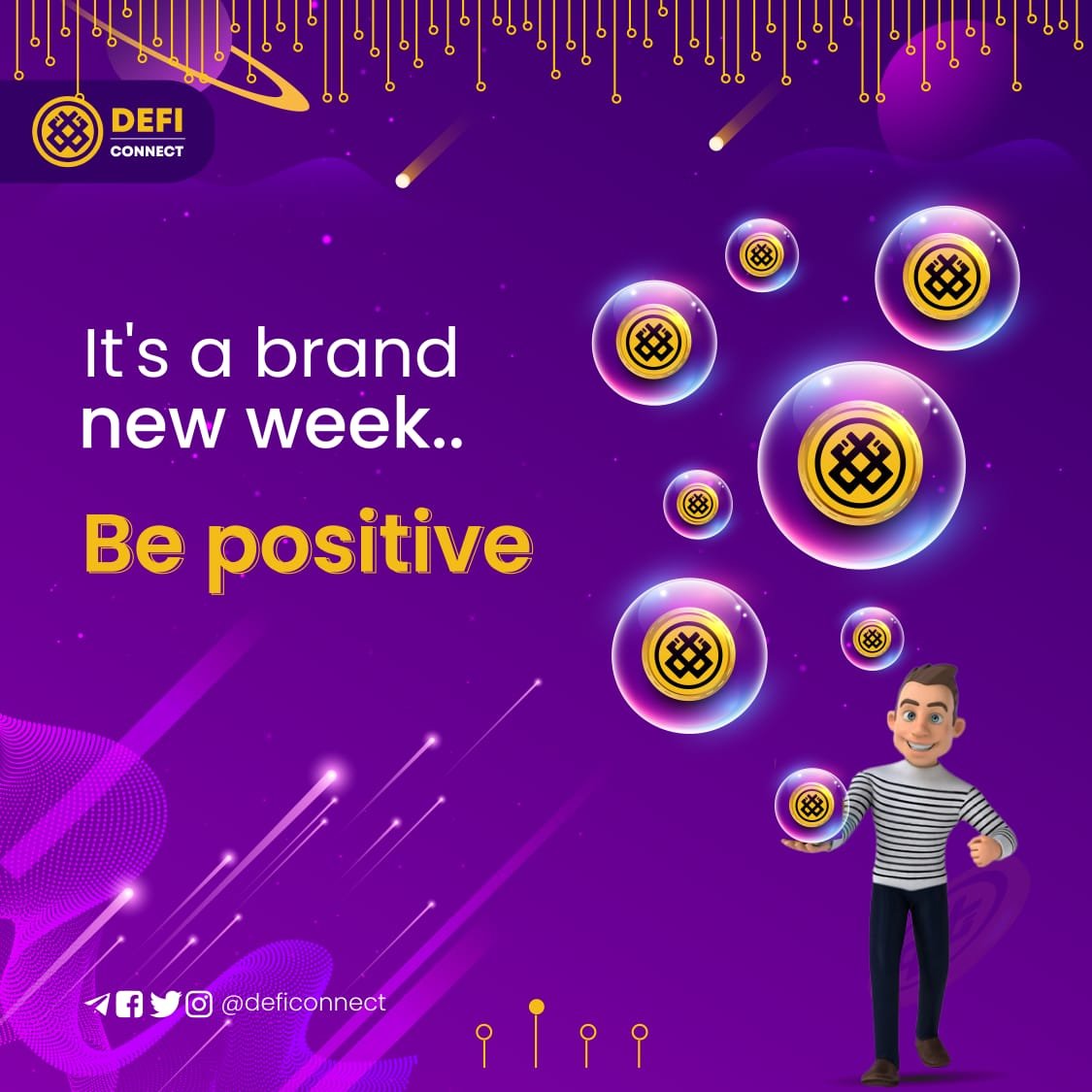 deficonnect's tweet photo. Enjoy a positive week ahead deficonnectors!

#defipay #DFCTipper  #DefiConnect #DFCTipper #DELTA7  #Metaverse  #NFT  #NFTCommunity  #NFTGiveaway  #Crypto  #cryptocurrency https://t.co/qVggENPzcO