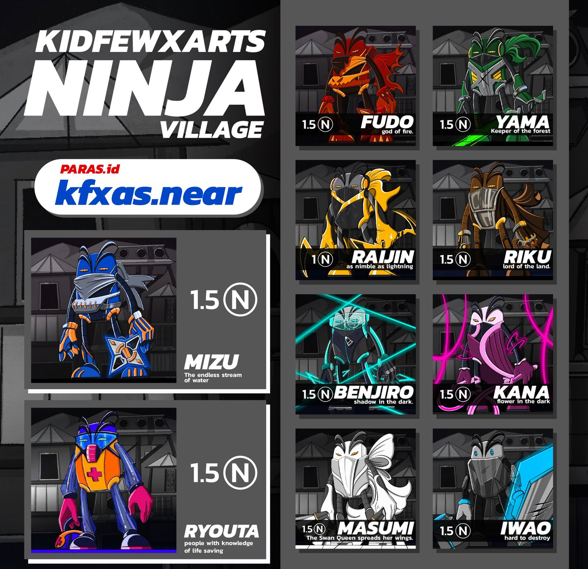NEW DROP !! Ninja Village. 10/20

Paras : kfxas.near
paras.id/kfxas.near/col…

#NFTTHAILAND #NFTCommumity #NFT #NFTJapan
#NFTdrops #NFTcollections
#cro #NFTMint #cryptocurrecy
#Cryptocom #cryptocomnft #cryptocommunity#NFTART #NFTartists #NFTs #NFTCommunity #NFT #nftcollectors