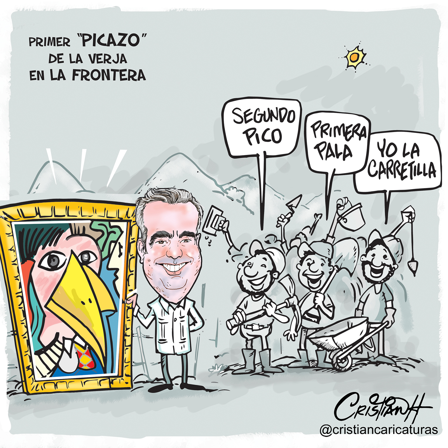 Cristian Hernández on Twitter: "Mi caricatura de hoy en @ElDia_do . . . . #Caricatura #verja #Frontera #Picasso #criscaricaturas https://t.co/SLLMQ778Xf" / Twitter