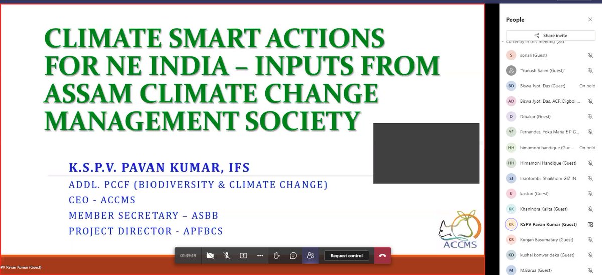 Assamforestryr1's tweet photo. Plenary session 1 by Mr. KSPV Pavan Kumar, IFS APCCF(Biod&amp;CC) on climate smart actions for NE India- inputs from ACCMS @giz_india @assamforest . #ClimateChange  @moefcc @kaziranga @byadavbjp @himantabiswa @ParimalSuklaba1 @AFS_Assam @assamforest
@mygovassam @SDG2030 @Accmsociety https://t.co/DDI39EHZU7
