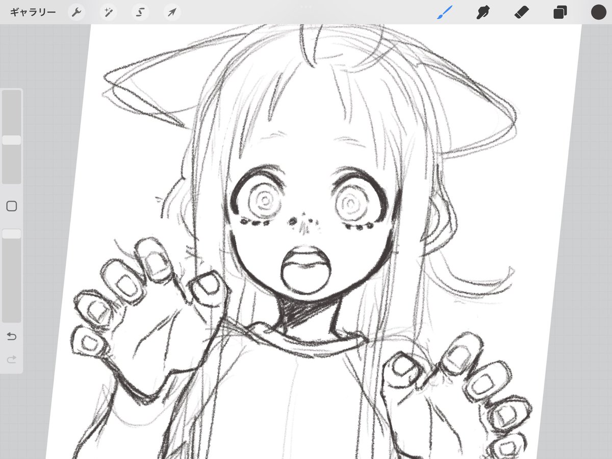 猫の日の絵描いてるの 