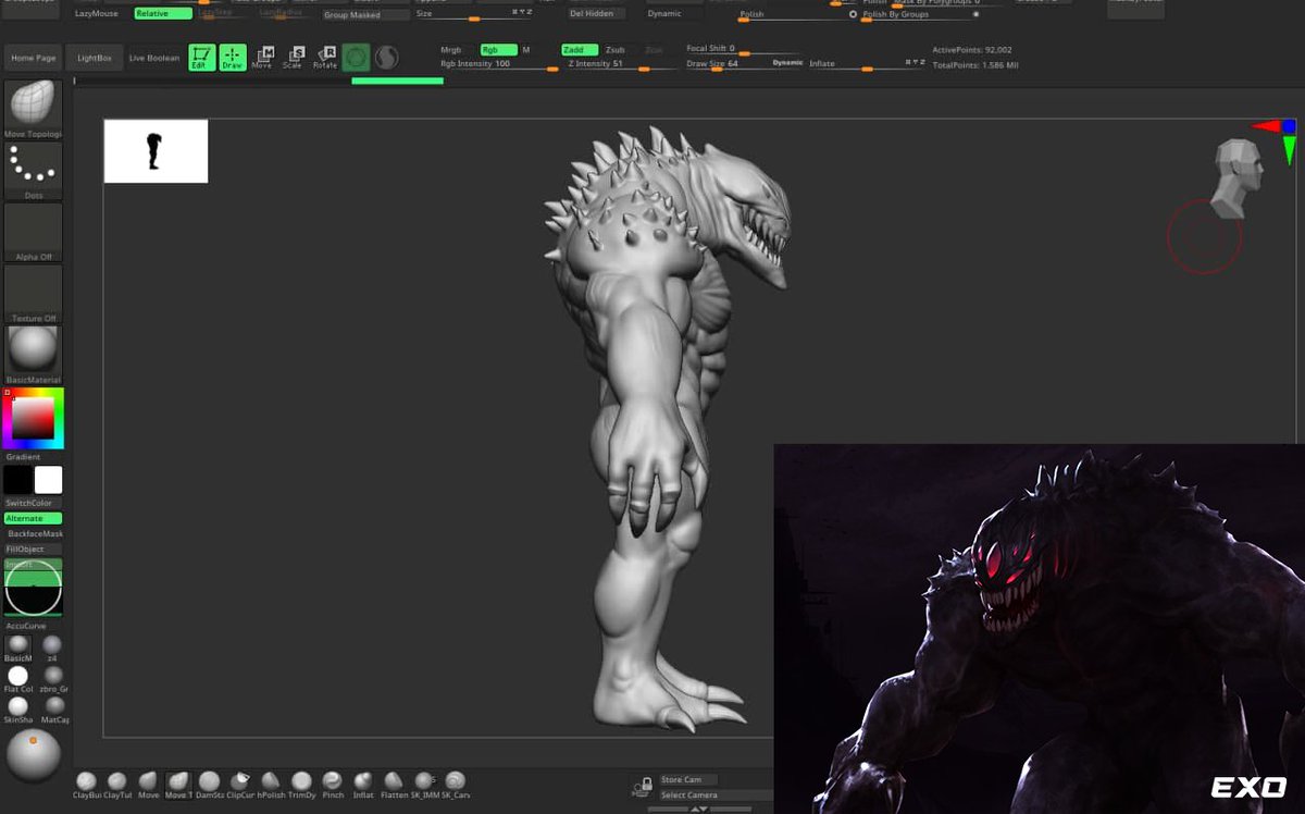 "BIGBOY" is getting modelled today in 3D. 

Couldn't think of a better name for him just yet. He's one of Xeon's bio-weapons. 

I think what the team is working on here is going to be a lot of fun.