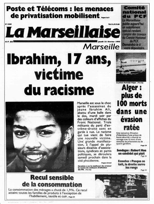 ChTaubira's tweet photo. Nous étions le mardi 21 février 1995. Ibrahim Ali était assassiné avenue des Aygalades dans le 15e arrondissement de Marseille. Assassiné par le racisme, assassiné par l’ignorance et la bêtise, assassiné par l’extrême-droite. https://t.co/ItewWk7rmO