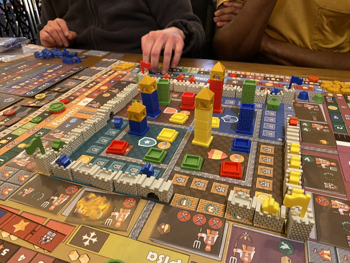 First time playtesting in person for the year! The Towers of San Gimignano. @playtestuk #boardgame #playtest #boardgamedesign