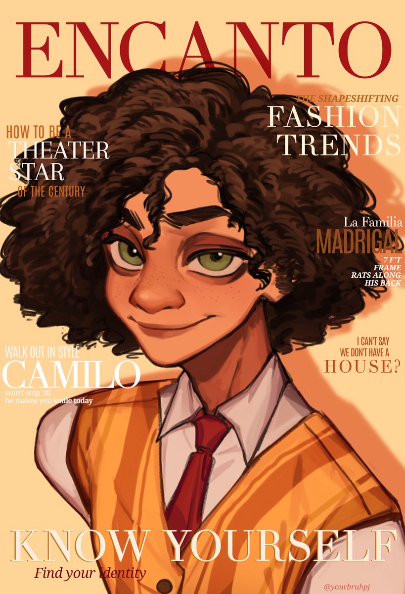 yourbruhpj's tweet photo. Theater Kid✨ 

Our boy Camilo Madrigal in a cover magazine💖✨ 
Will tweet the clean one tomorrow... maybe

#Encanto #encantofanart #camilomadrigal https://t.co/Tcl6Srk5LN