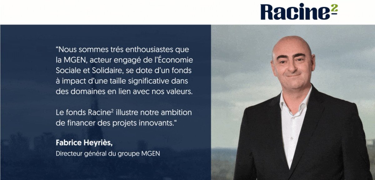 MGEN (@mgen_officiel) on Twitter photo Racine² est le nouveau fonds d'investissement du @groupe_mgen, opéré par <a href="/makesenseforE/">makesense for _entrepreneurs</a> et <a href="/serenavc/">Serena</a>. Il soutiendra les #entrepreneurs à fort impact et fort potentiel.
➡️Découvrez-le ici : racine2.vc
<a href="/FabriceHeyries/">Fabrice Heyriès</a> #FondsRacine2 #RéinventonsleFutur Racine² est le nouveau fonds d'investissement du @groupe_mgen, opéré par <a href="/makesenseforE/">makesense for _entrepreneurs</a> et <a href="/serenavc/">Serena</a>. Il soutiendra les #entrepreneurs à fort impact et fort potentiel.
➡️Découvrez-le ici : racine2.vc
<a href="/FabriceHeyries/">Fabrice Heyriès</a> #FondsRacine2 #RéinventonsleFutur