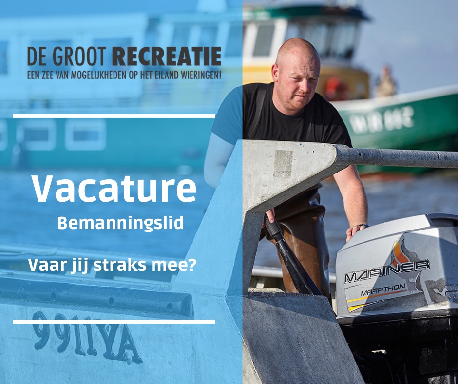 🚨Kansenalarm🚨 bij <a href="/DGRecreatie/">De Groot Recreatie</a>. Zij zoeken een bemanningslid die energie krijgt van mensen om zich heen en kennis delen over de Waddenzee.
✅ Unieke werklocatie
✅ Klein familiebedrijf⁠ 
✅ Afwisselend werk⁠ 
✅ Flexibele werktijden
👇 Vaar jij mee? opkop.nl/organisaties/d…