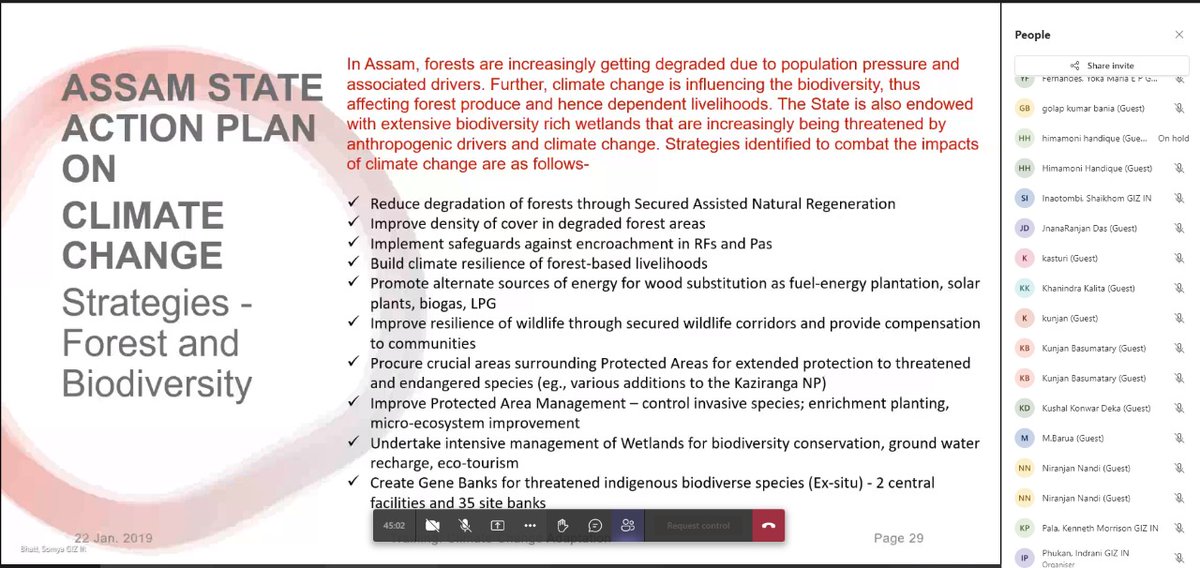 Assamforestryr1's tweet photo. Climate Change adaptation options in forestry by Ms Somya Bhatt at @giz_india @assamforest . #ClimateChange  @moefcc @kaziranga @byadavbjp @himantabiswa @ParimalSuklaba1 @AFS_Assam @assamforest
@mygovassam @SDG2030 @Accmsociety #ActForWetlands https://t.co/1xoO2jgUTa