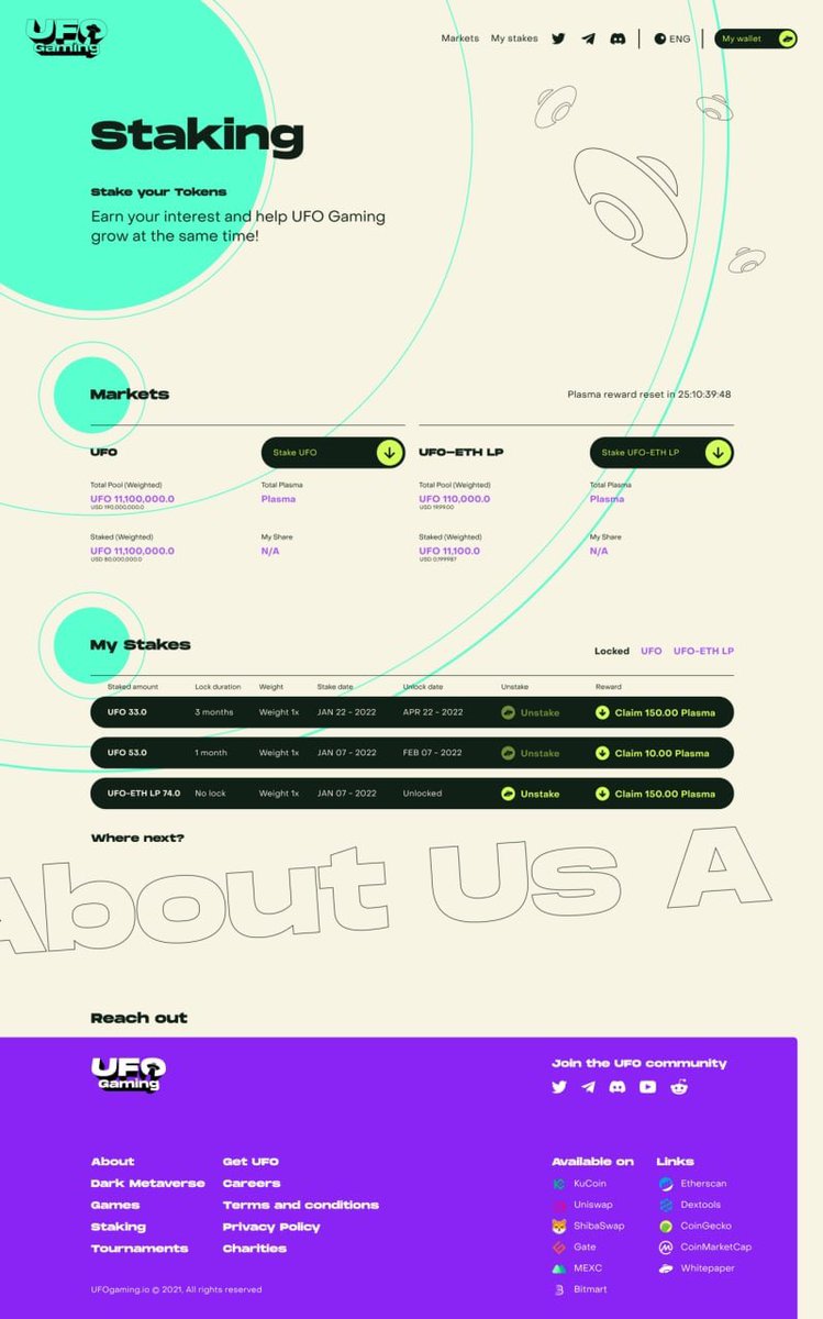 Predator420_'s tweet photo. Gm ☕️ #UFOARMY 

Preview of the staking dApp 🔥

Who’s looking forward to staking ? 

🖖👽🛸 https://t.co/2WgoOqp5cb