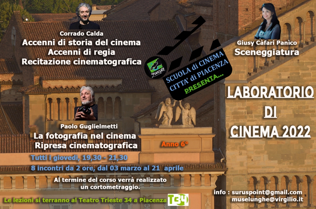 Non ci nutriamo solo di Teatro ma anche di Cinema con gli amici della Scuola di Cinema di Piacenza, Corrado, Paolo e Giusi