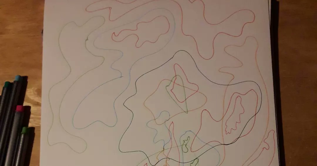 AteliersCortada's tweet photo. Doing lines.
Each #line a #DeepBreath. And a #SighOfRelief.
Also a play with felt tip pens. One in each hand. Close your eyes. Breathe in and draw. Stop and breathe out.
And a return to childhood.
#FrayedFriends #FrayedEdges https://t.co/kBJAvQgTCe