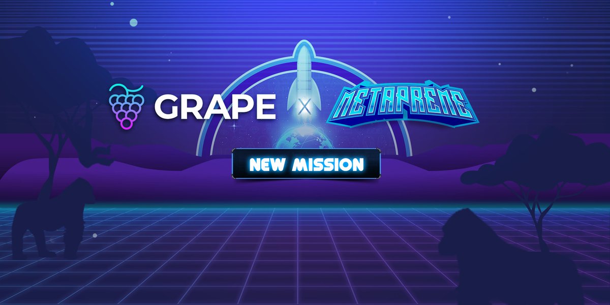 grapeprotocol's tweet photo. We are happy to be part of this intergalactic endeavour!

Check out the new @MetapremeGuild missions and join us in the MetaShuttle🛰️📡

Special🍇Mission

Class A (Gorilla)➡️ Earn 60 CP
Class B (Great Ape)➡️ Earn 30 CP
Class C (Gibbon) ➡️ Earn 20 CP

▶️https://t.co/3AKu1AQ3xU🧑‍🚀 https://t.co/4l8GW2JoLC