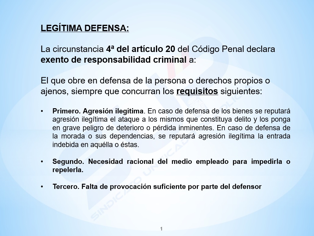 sup_formacion's tweet photo. TIPS #FESUP
¿CONOCES LAS CAUSAS DE EXENCIÓN DE LA RESPONSABILIDAD CRIMINAL #OPOSITOR? En el caso de la legítima defensa, se deben cumplir unos requisitos, según artículo 20 del C.P.
https://t.co/yxgrMcFVh2
https://t.co/63sjw0oCef
#SUPLíderEnFormación https://t.co/SLGEP62B1d