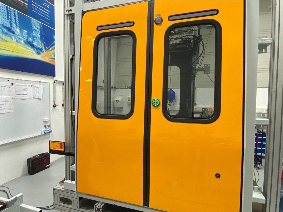 My_Metro's tweet photo. The sliding step and doors for our new trains are being made at a factory in Germany. They will be sent to the Stadler assembly line for fitting. The first new train will be here at the end of this year! #MetroFutures #NewTrains https://t.co/5Swzr0xYdo