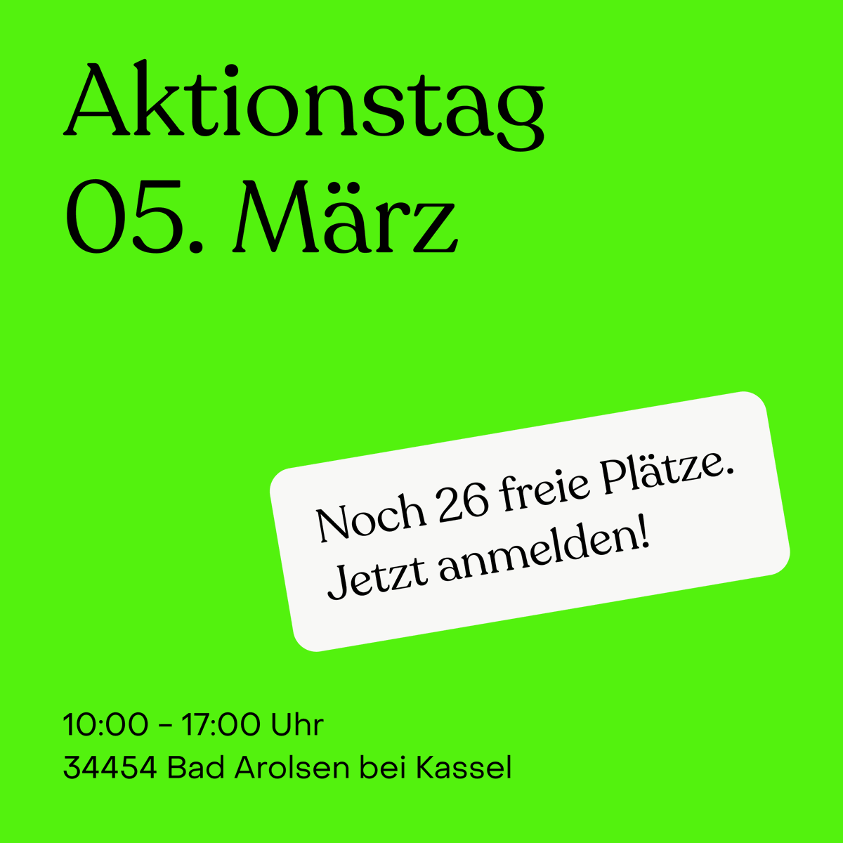 Am ersten März-Wochenende gibt es zwei Aktionstage, die vor kurzem von Förster*innen und Waldbesitzenden auf unserer Plattform eingestellt wurden.

Mehr Infos zu den einzelnen Aktionen findet ihr auf unserer Homepage: lnkd.in/dVEkiQ8p

Packen wir es an!
Jetzt anmelden! 💪