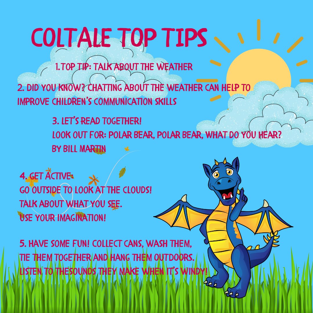 SqMileFamilies's tweet photo. It’s cold and windy out there, and spring is around the corner!

Talk about the weather and the changes you see around you. 

Find out more #coltaletoptips here: https://t.co/i6u2D1IF6p

And more ideas for fun activities here: https://t.co/BzP8YJPm1f https://t.co/z1sJMkSCzm