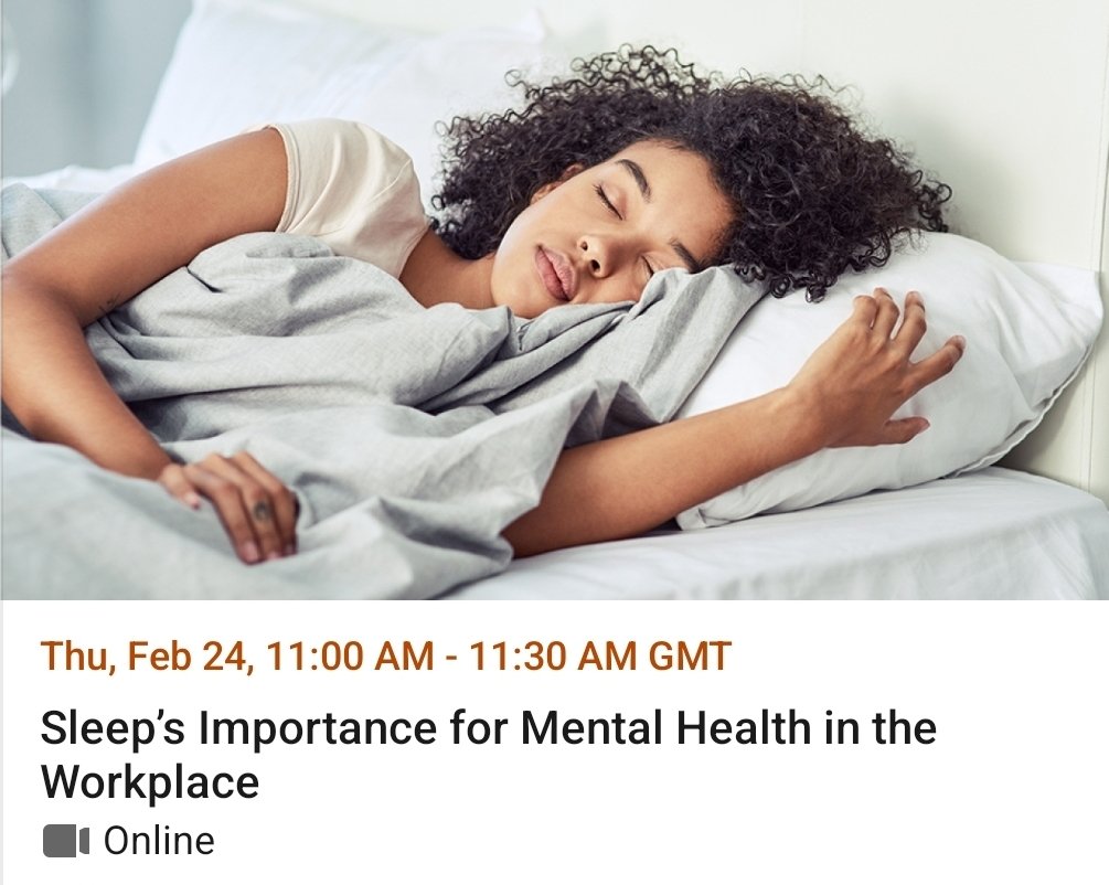 ScottTurnerHCP's tweet photo. Join our free webinar this week on the importance of sleep for Mental Health

Click the link to register 

https://t.co/kP7oHzfV9c https://t.co/H3lehHESIY