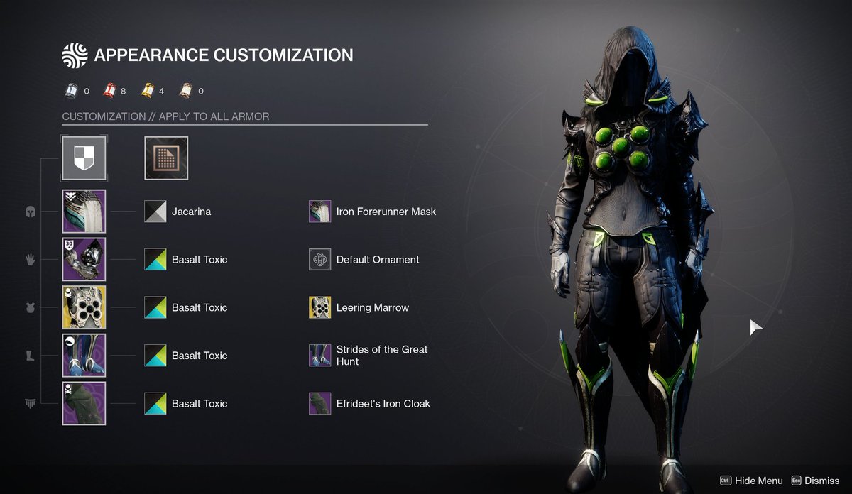 GameszDean's tweet photo. @destinytrack Black and green together with the Osteo Striga will be my jam https://t.co/HnygTvzlz0