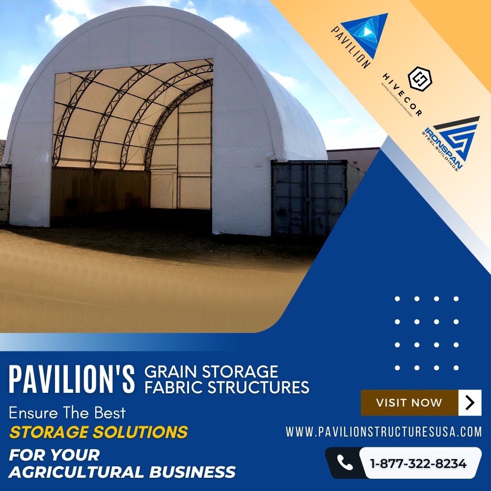 pavilion_usa's tweet photo. Our Grain Storage fabric structures ensure the best storage solution for your agricultural business.
Visit https://t.co/vByc0CVxw8

#pavilionstructures #unitedstates #metalbuilding  #fabricbuilding #commercial #industrial #agricultural    #storage #warehouse #like4likes #FolloMe https://t.co/PinhXOUZh2
