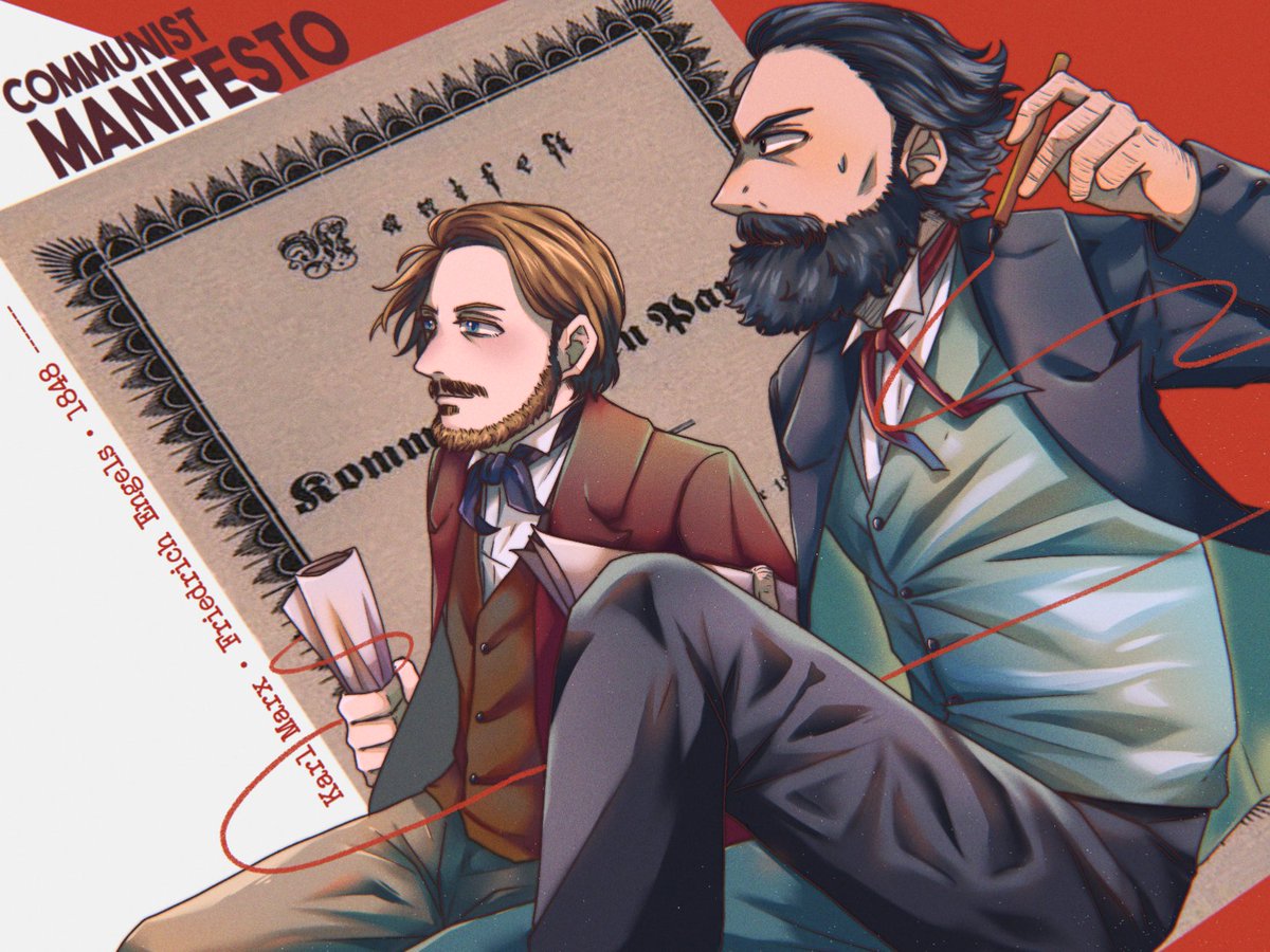 destalva25's tweet photo. #Onthisday 
21st February 1848, The Communist Manifesto was published in London. It was written based on Engels' draft, "Principles of Communism" and become one of the most influential pamphlets.
.
#karlmarx #friedrichengels https://t.co/b8dWYBanxd
