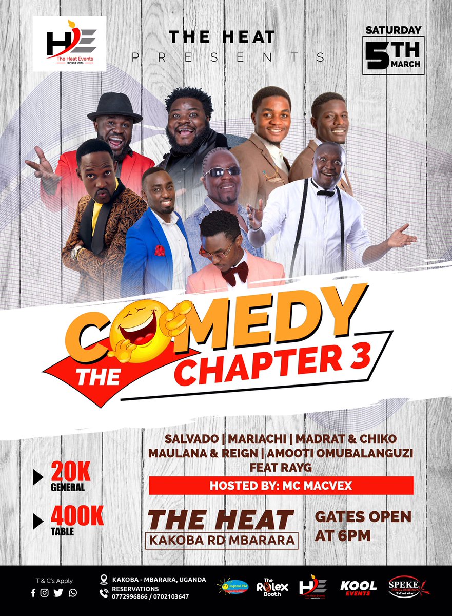 eddiespikaagaba's tweet photo. Laughing so hard that your face turns red and your stomach hurts. Those are the best kind of laughs we expect on 5th March @TheHeat2010/@booth_rolex 
#TheComedyChapter3 hosted by @RonnieMcVex https://t.co/jof9frpRst
