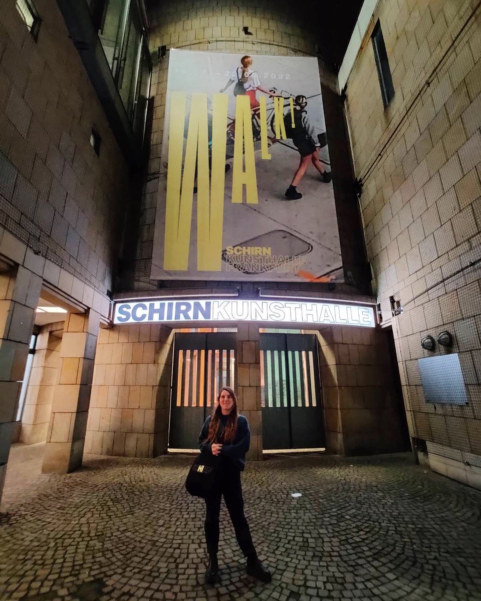 allezberry's tweet photo. Just a girl and her big exhibition sign https://t.co/p7TTqm9sID