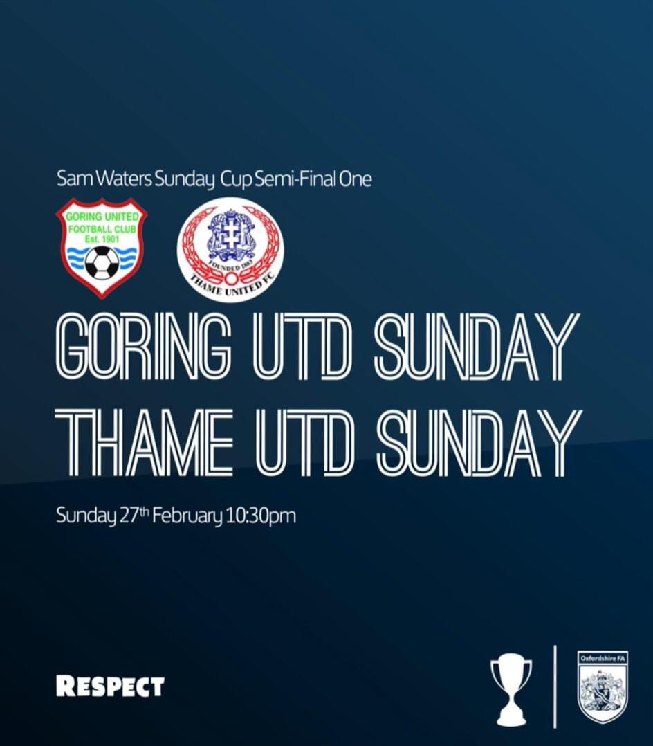 goringunited's tweet photo. Big game for our Sunday team this weekend in the semi-final of the Sam Waters Cup.

Sheepcot rec, Goring, RG8 0EN
10.30am kick off

#uptheGs #oneclubunited https://t.co/xIgJi2FqiT