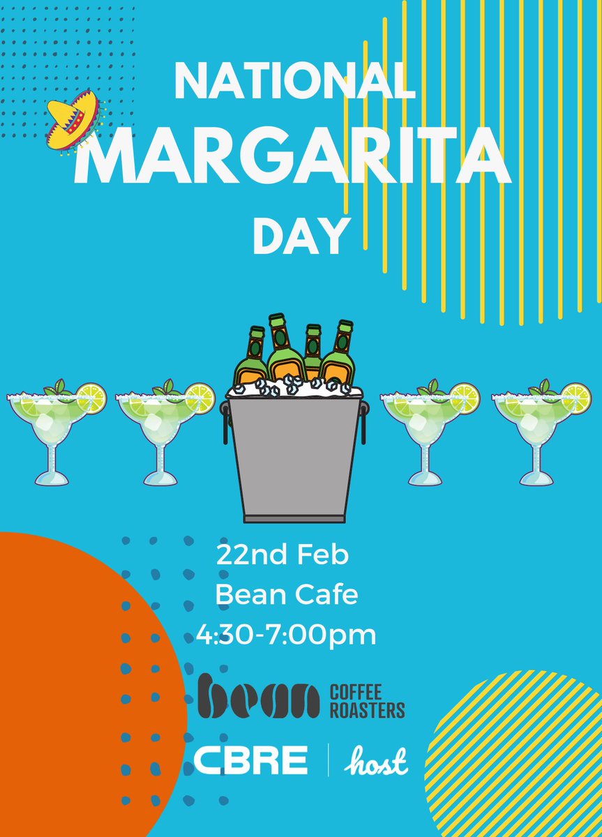 Tomorrow is National Margarita Day so we've teamed up with <a href="/beancoffeeUK/">Bean Coffee</a> to host an after-work social for our occupiers! Think freshly made Margaritas and ice cold Beers 🍸🍻