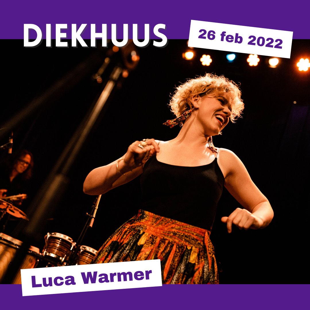 Zaterdag 26 feb staat Luca Warmer in het Diekhuus!
Luca is winnaar van de Mingus prijs 2021 uitgereikt door het Conservatorium Talent Award. Luca zong onder meer bij The Kyteman Orchestra, meerdere theaterproducties en jazz-, afro beat formaties.

Tickets: hetdiekhuus.nl