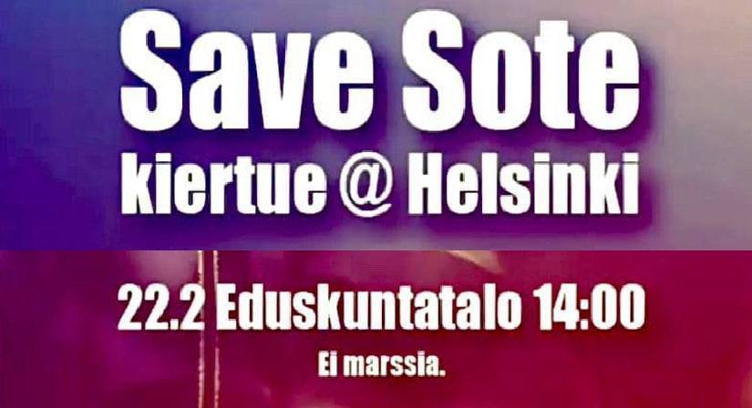 HuuhtanenPanu's tweet photo. Huomenna tiistaina 22.2.22 jälleen #SaveSote -mielenosoitus Helsingissä klo 14 alkaen! 💪🏻
Tule kansanmikkiin kertomaan hallitukselle mitä mieltä sinä olet heidän päätöksistään huomenna täysistunnon aikana, sillä ämyrit suunnataan myös taloon päin.
Nähdään #Eduskuntatalo'lla! 💜 https://t.co/9KLi03VuFz